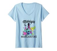 Womens Midnight Margaritas Funny Magical Cocktails Shirts V-Neck T-Shirt