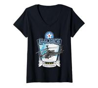 Women's Military Aircraft AH-64 Longbow Attack Helicopter V-Neck T-Shirt