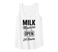 Womens Milk Machine Open 24 Hours Funny New Mother Breastfeeding Tank Top