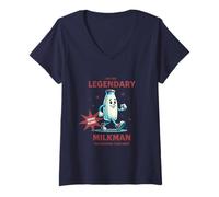 Womens Milkman Employee Profession Milk Dairy Delivery Man Funny V-Neck T-Shirt