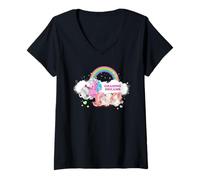Women's Milky Way Unicorn Yum Yum Chasing Dreams V-Neck T-Shirt