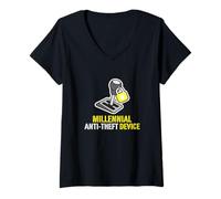 Women's Millennial Anti Theft Device Manual Transmission Millennial V-Neck T-Shirt