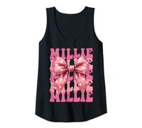 Womens Millie Name Coquette Bow Aesthetic for Women Girls Tank Top