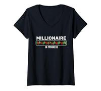 Women's Millionaire in Progress - Trader Trading Distressed Design V-Neck T-Shirt