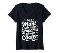Women's Mimi Like A Normal Grandma Much Cooler Grandmother V-Neck T-Shirt