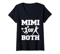 Women's Mimi of Both Cheer and Baseball Funny Cheerleader Batter V-Neck T-Shirt