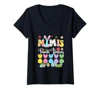 Women's Mimi's Favorite Bunnies Easter Group Bunnies Sunglasses V-Neck T-Shirt