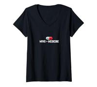 Women's Mind Greater Medicine Placebo V-Neck T-Shirt