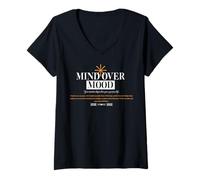 Womens Mind Over Mood - Urban Typography Streetwear V-Neck T-Shirt