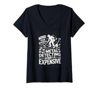 Women's Mind Your Business My Metal Detecting Hobby is Expensive V-Neck T-Shirt