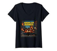 Womens Minding Our Business Apocalypse Satire V-Neck T-Shirt