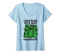 Womens Minecraft Creepers Need Hugs March V-Neck T-Shirt
