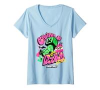 Women's Minecraft Creepin It Real Creeper Approaching Graffiti Art V-Neck T-Shirt