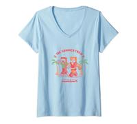 Womens Minecraft The Summer Crew Faded Tropical Beach Logo V-Neck T-Shirt
