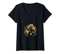 Womens Miner Badger Coal Tunnel Design V-Neck T-Shirt