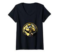 Women's Miner Badger Coal Tunnel Design V-Neck T-Shirt