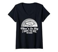 Womens Mine's So Big I Have to Use Two Hands V-Neck T-Shirt