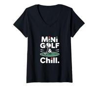 Womens Mini Golf Master Funny Crazy Putt V-Neck T-Shirt