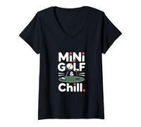 Womens Mini Golf Master Funny Crazy Putt V-Neck T-Shirt