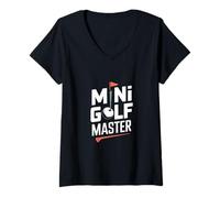 Womens Mini Golf Master Funny Crazy Putt V-Neck T-Shirt