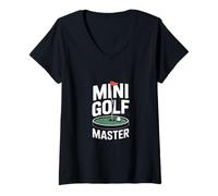 Womens Mini Golf Master Funny Crazy Putt V-Neck T-Shirt
