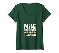 Womens Mini Leprechaun in Training St Patricks Day V-Neck T-Shirt