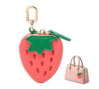 Women's Mini Purse, Adorable Coin Bag in Strawberry Shape, PU Leather Key Case, Women, Small Change Bag, Strawberry Fruit Charm Purse, for Girls and Women, Handbag Accessory