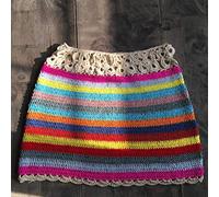 Women'S Mini Skirt,High Waisted A-Line Skirt Rainbow Boho Handmade Crochet Floral Lace Cotton Summer Sexy Pencil Short Skirt With Elasticated Belt For Cool Girls Ladies Beach Holiday Date Party,Apr
