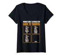 Women's Miniature Schnauzer Guide to Training - Schnauzer Dog Mom V-Neck T-Shirt