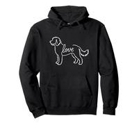 Womens Minimalist Line Art Teddy Bear Standard Poodle Love Pullover Hoodie