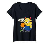 Womens Minions Devil Stuart Gimme Candy V-Neck T-Shirt