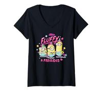Women's Minions Fluffy & Fabulous V-Neck T-Shirt