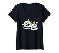Womens Minions Fluffy Unicorn in The Clouds V-Neck T-Shirt