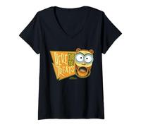 Womens Minions Here for The Treats Bob As Tim V-Neck T-Shirt