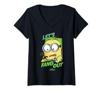Womens Minions Let’s Fang Out V-Neck T-Shirt