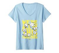 Womens Minions We're All In This Together Minion Retro Logo Stack V-Neck T-Shirt
