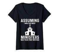 Women's Minister Apparel - Funny Best Ministers Design V-Neck T-Shirt