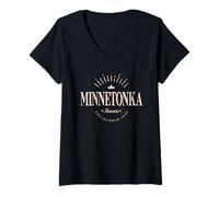 Womens Minnetonka Minnesota Modern - Minnetonka MN V-Neck T-Shirt
