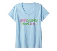 Womens Minsung is Meant To Be Stay Want So Bad Jisung Leeknow Love V-Neck T-Shirt