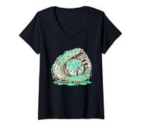 Women's Mint Chocolate Drip Baseball Glove Ice Cream Sprinkles Cool V-Neck T-Shirt