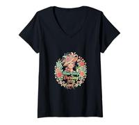 Women's Mint Julep Darling 2026 Floral Southern Derby Style V-Neck T-Shirt