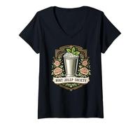 Women's Mint Julep Society Derby Party Design V-Neck T-Shirt