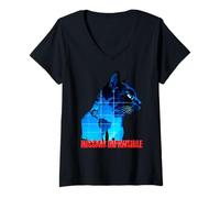 Womens Mission Impawsible. Funny Cat Quote for Kitty Lovers V-Neck T-Shirt