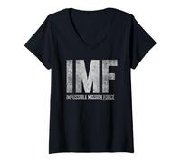 Womens Mission: Impossible IMF Impossible Mission Force Logo Movie V-Neck T-Shirt