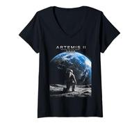 Women's Mission to The Moon Astronaut Artemis 2026 Rocket Artemis 2 V-Neck T-Shirt