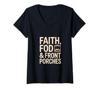 Womens Mississippi Heritage Faith, FOD & Porches V-Neck T-Shirt