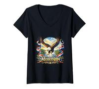 Women's Mississippi River Flight Eagle Southern V-Neck T-Shirt