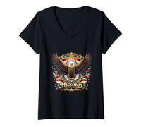 Women's Missouri Sovereign Crest Eagle Heartland V-Neck T-Shirt