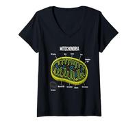 Women's Mitochondria Structure Biology Science Education Biochemist V-Neck T-Shirt