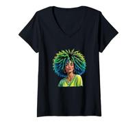 Womens Mixed Girl Magic - Biracial Women Empowerment V-Neck T-Shirt